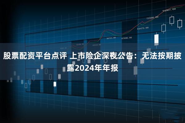 股票配资平台点评 上市险企深夜公告：无法按期披露2024年年报